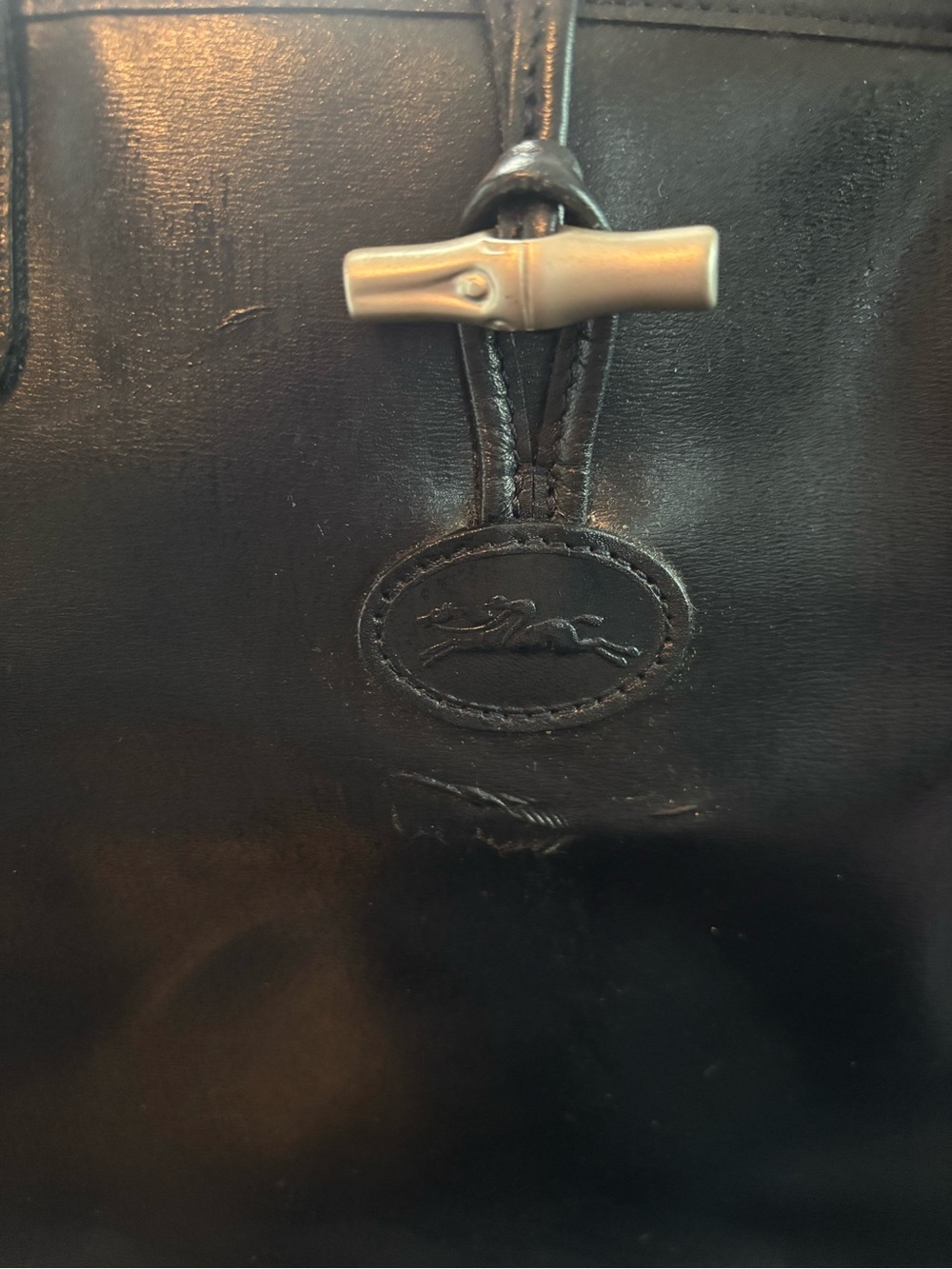 Rare Archival Vintage Longchamp Roseau Large Leather Tote Bag - As Is - Picture 2 of 16